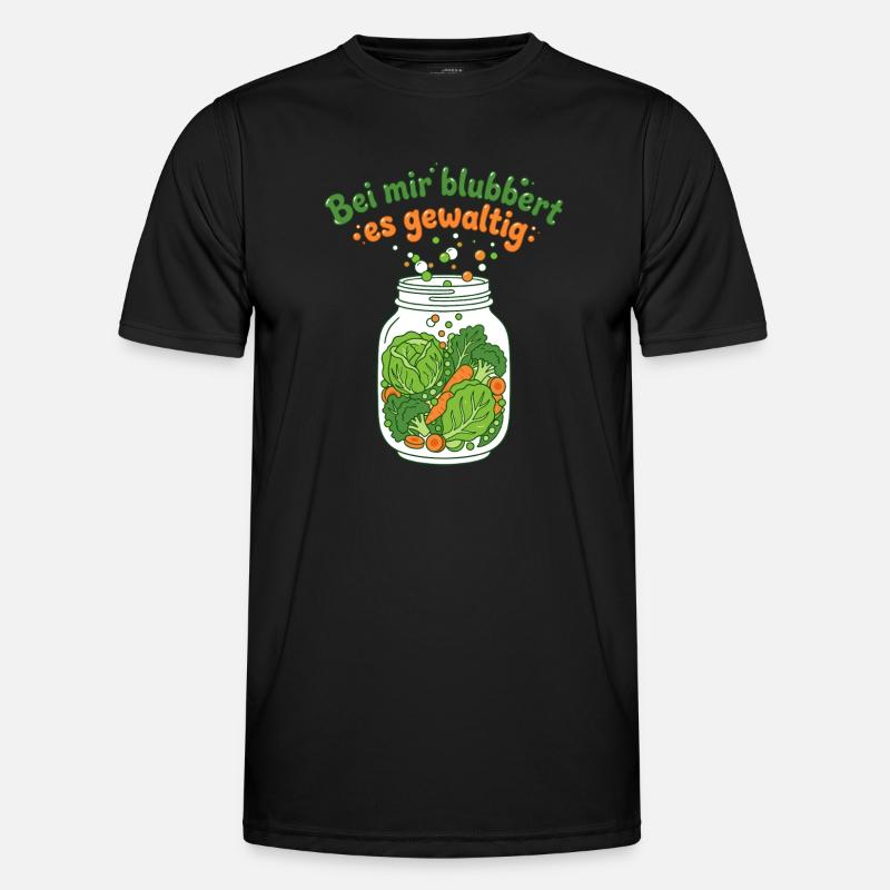 Fermentation Vegetable Mason Jar Bubbling - Men's Functional T-Shirt - black