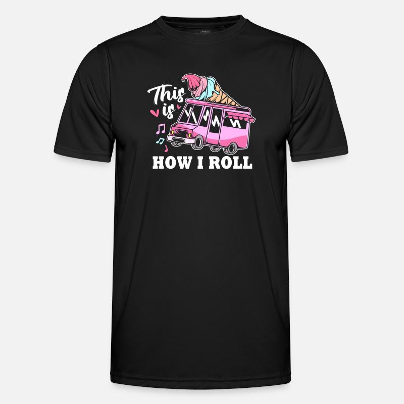 Eisdiele Eiswagen Eis Eiscreme - Männer Funktions-T-Shirt - Schwarz