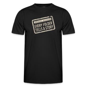 Every Folder Tells a Story - Men's Functional T-Shirt - black - Front - AI Model Male 178 dark (178cm)
