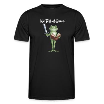 Frog Knight Reading Sword - Men's Functional T-Shirt - black - Front - AI Model Male 178 dark (178cm)