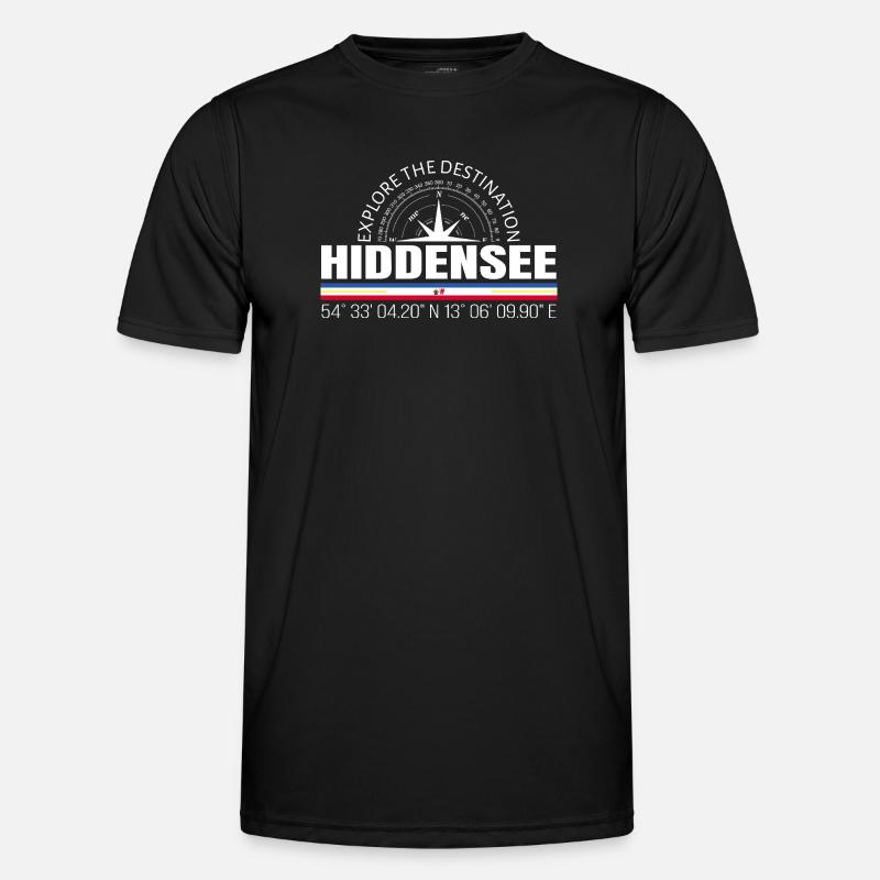 Hiddensee - Männer Funktions-T-Shirt - Schwarz