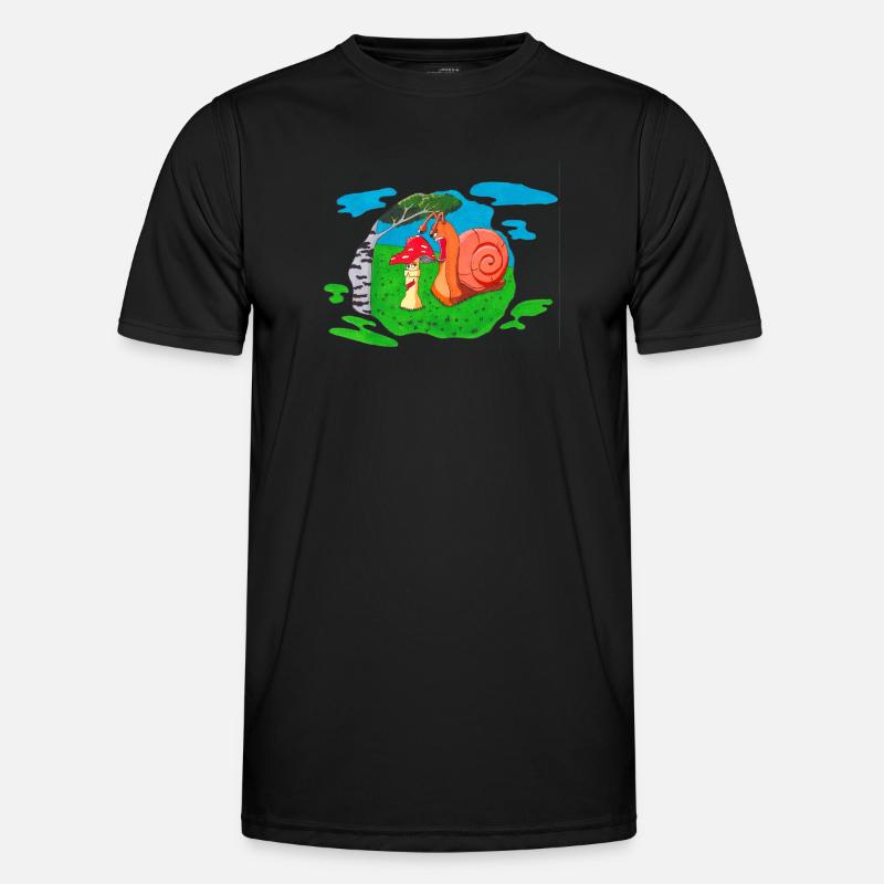 Mushroom front - Men's Functional T-Shirt - black