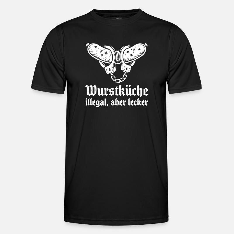 Wurstküche illegal aber lecker. - Männer Funktions-T-Shirt - Schwarz