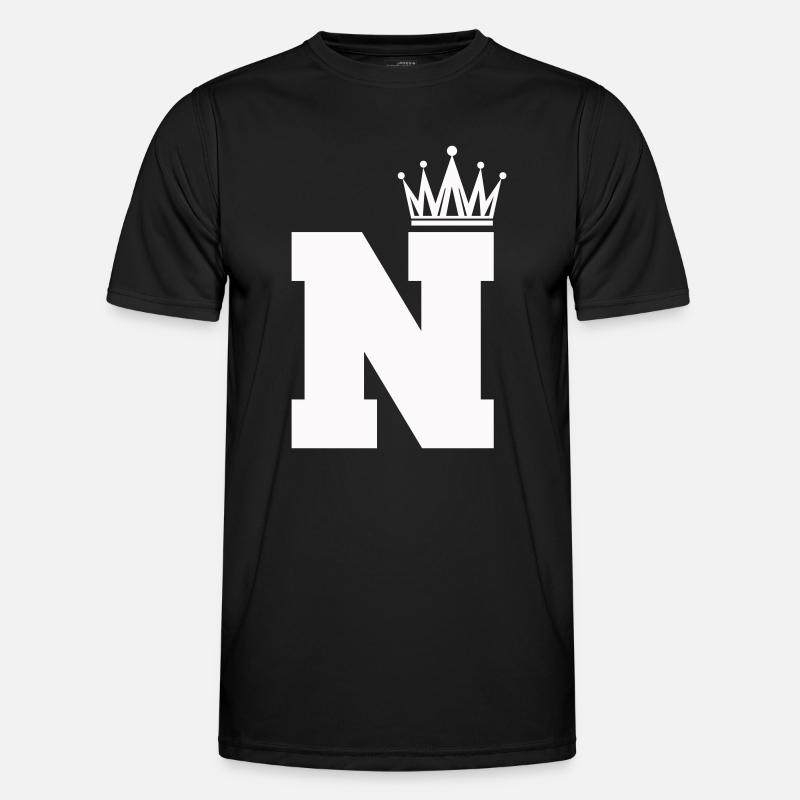 buchstabe_N_Krone - Männer Funktions-T-Shirt - Schwarz