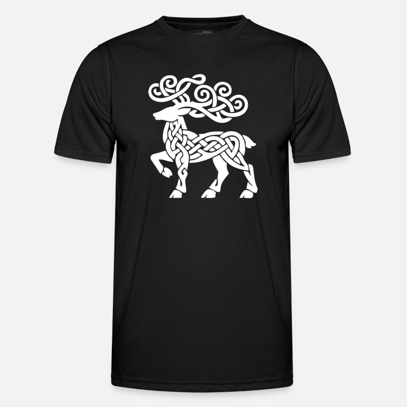 Celtic Knotwork Deer - Men's Functional T-Shirt - black