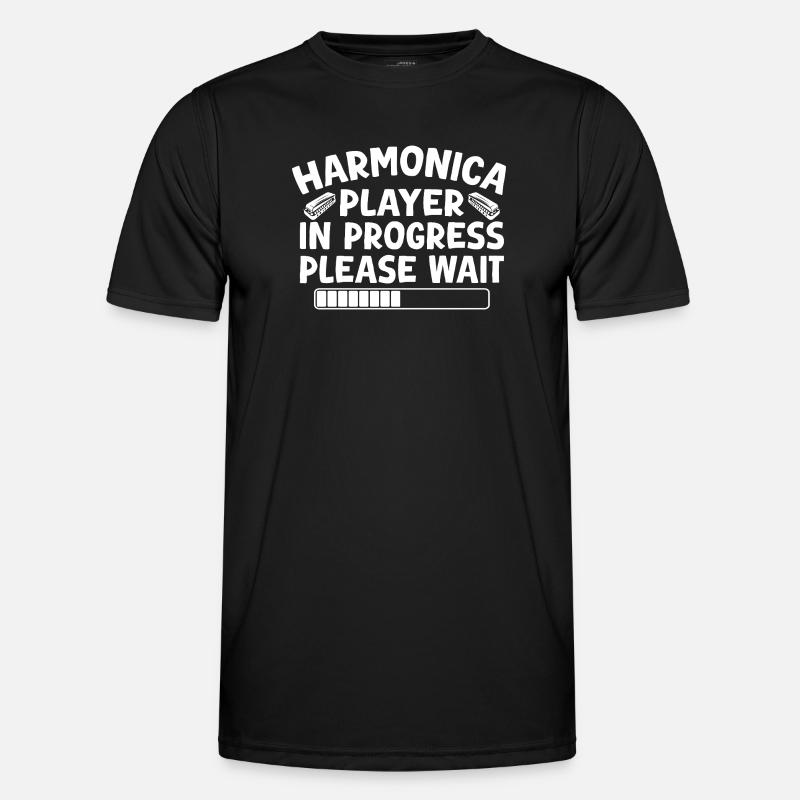 Harmonica Musican In Progress Harmonica - Men's Functional T-Shirt - black