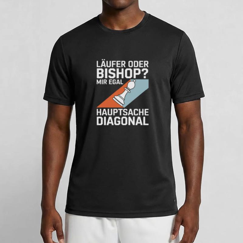 Läufer oder Bishop? Diagonal-Humor Männer Funktions-T-Shirt