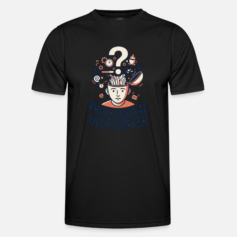 Profi Overthinker - Männer Funktions-T-Shirt - Schwarz