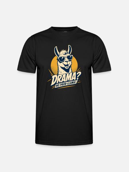 Drama No Prob Llama Humor - Men's Functional T-Shirt - black