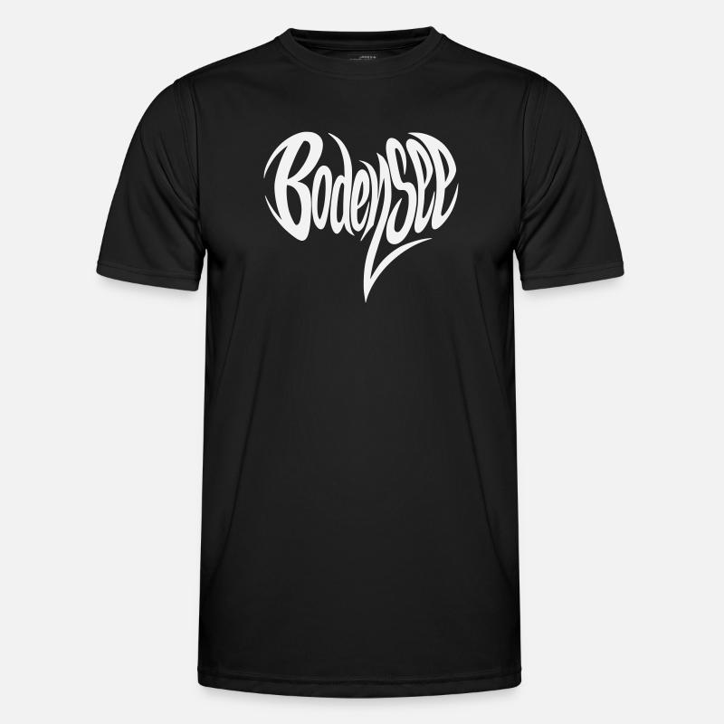 Lake Constance Flowing Lettering - Men's Functional T-Shirt - black