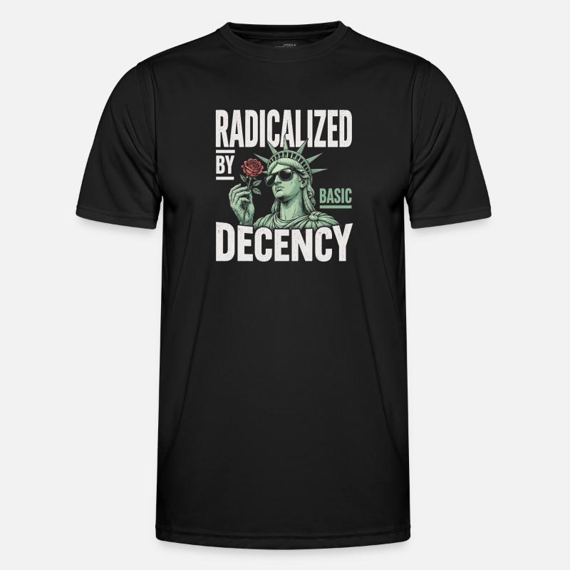Radicalized by Decency Statue - Männer Funktions-T-Shirt - Schwarz