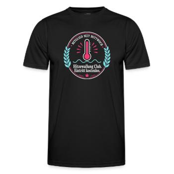 Hitzewallung Club — Mitglied seit Mittwoch - Männer Funktions-T-Shirt - Schwarz - Vorne - AI Model Male 178 dark (178cm)