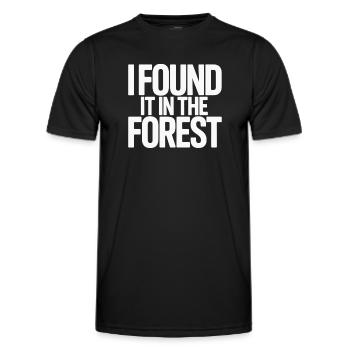 Ready for mushroom picking: Picking porcini mushrooms - Men's Functional T-Shirt - black - Front - AI Model Male 178 dark (178cm)