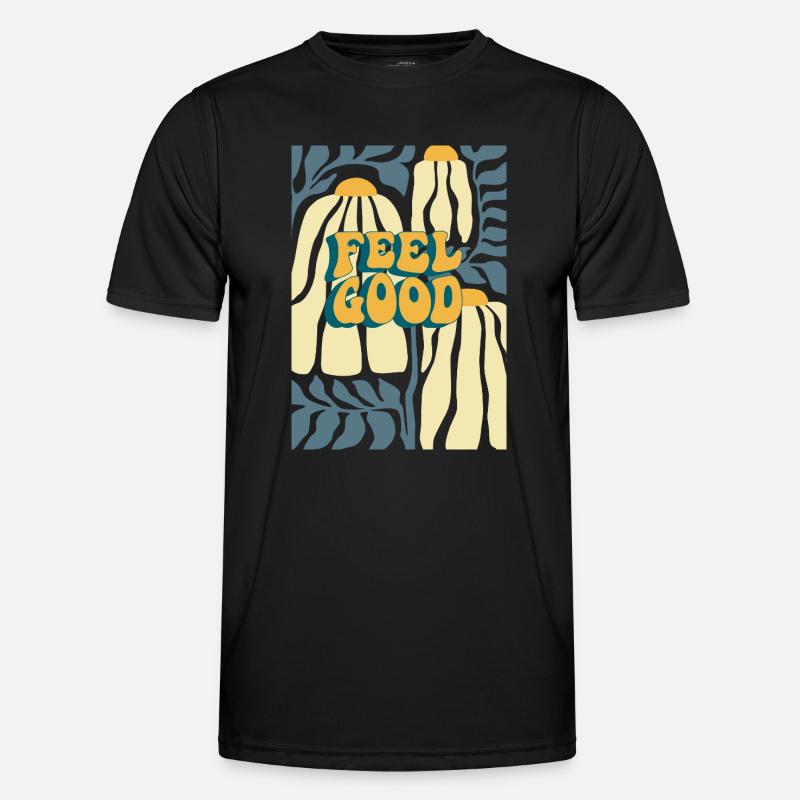 Feel Good Herbstpumpkin Muster - Männer Funktions-T-Shirt - Schwarz