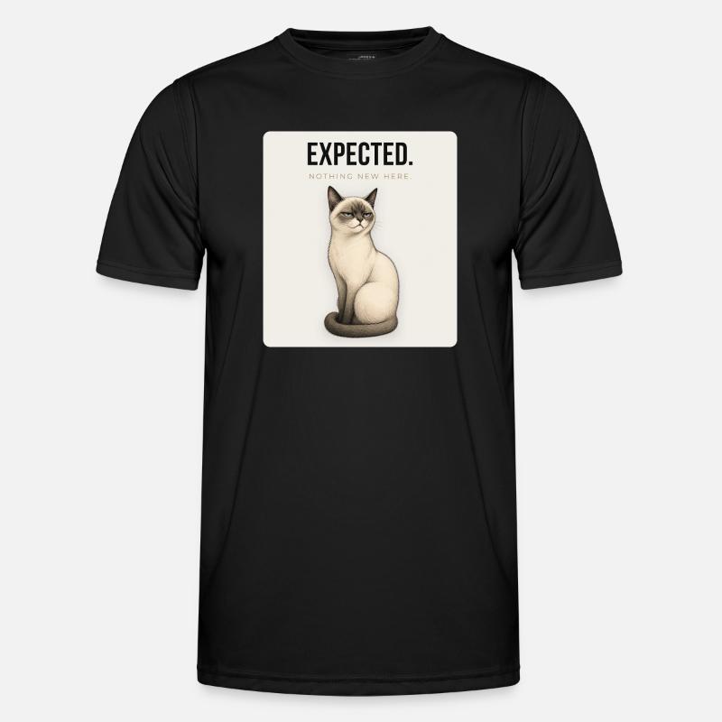 EXPECTED Sarcastic Cat Design - Männer Funktions-T-Shirt - Schwarz
