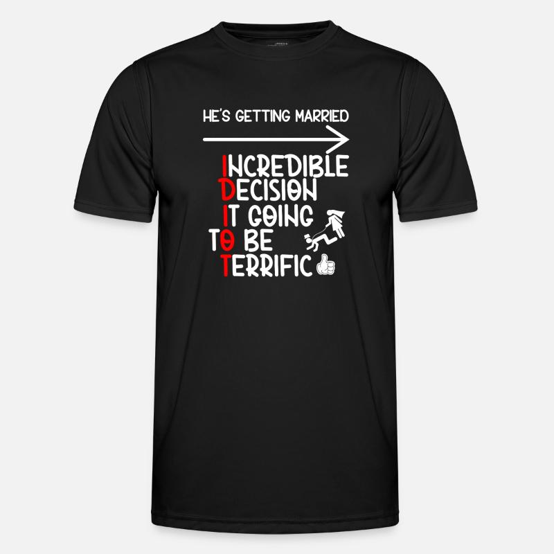 Funny Bachelor IDIOT - Men's Functional T-Shirt - black