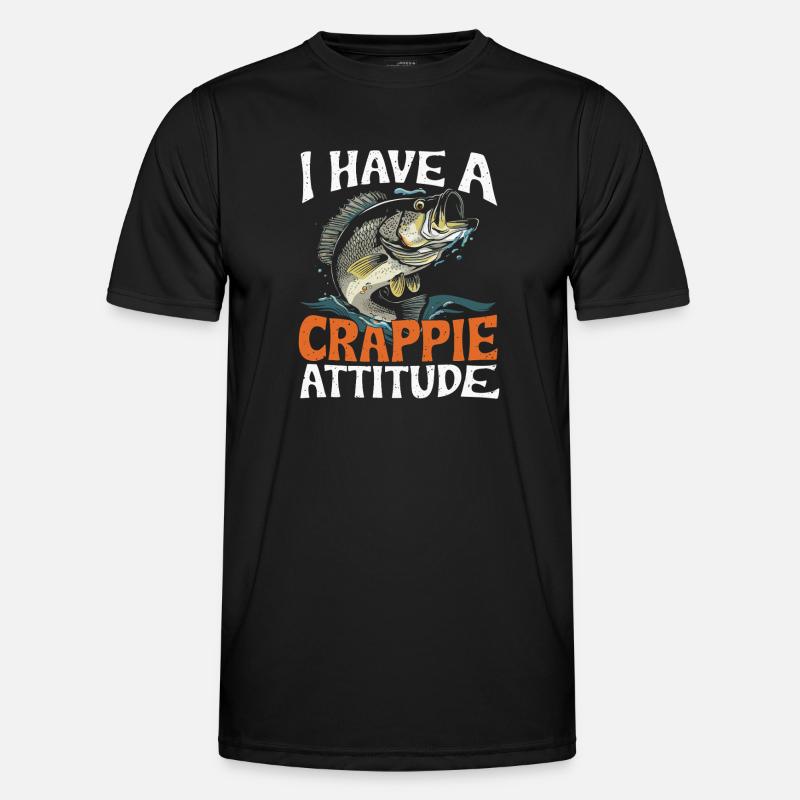 Crappie Attitude Fish Design - Men's Functional T-Shirt - black