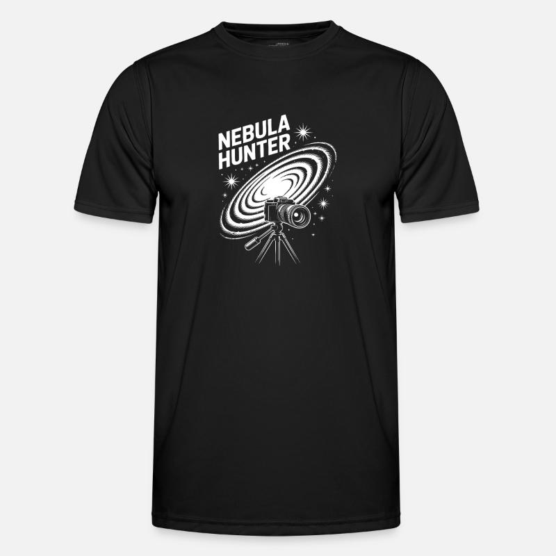 Nebula Hunter Kosmisches Teleskop - Männer Funktions-T-Shirt - Schwarz