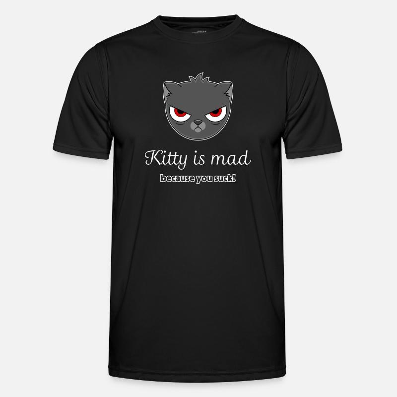 offended cat - Men's Functional T-Shirt - black