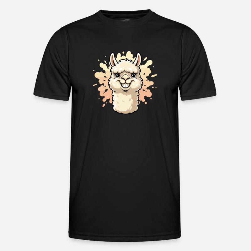 Alpaca Smile Paint Splash - Men's Functional T-Shirt - black