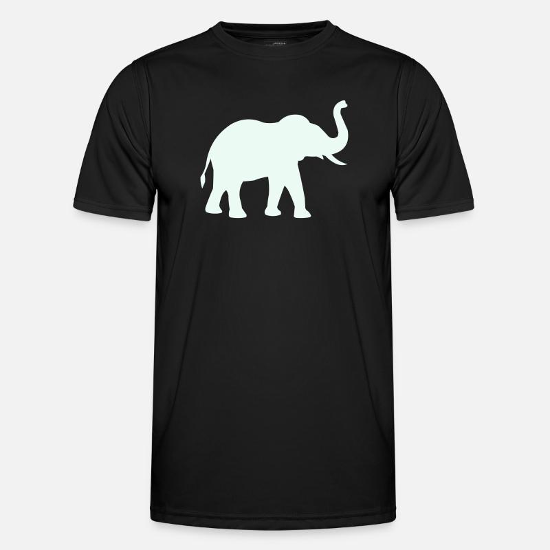 Elephant Silhouette Mint Pastel - Men's Functional T-Shirt - black