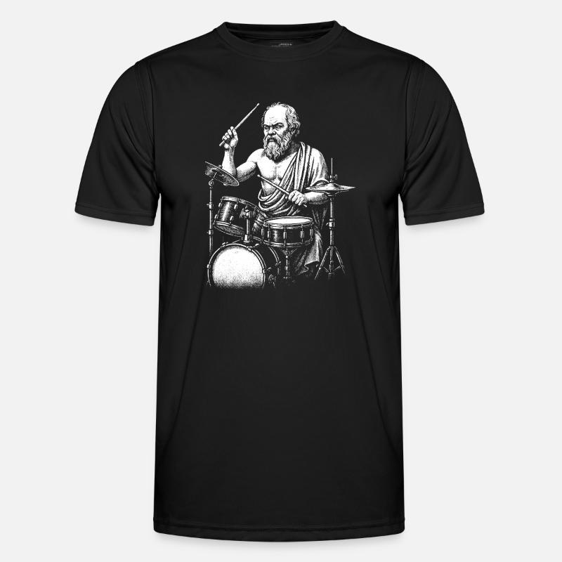 Ancient Greek Philosopher Socrates Drumming - Men's Functional T-Shirt - black