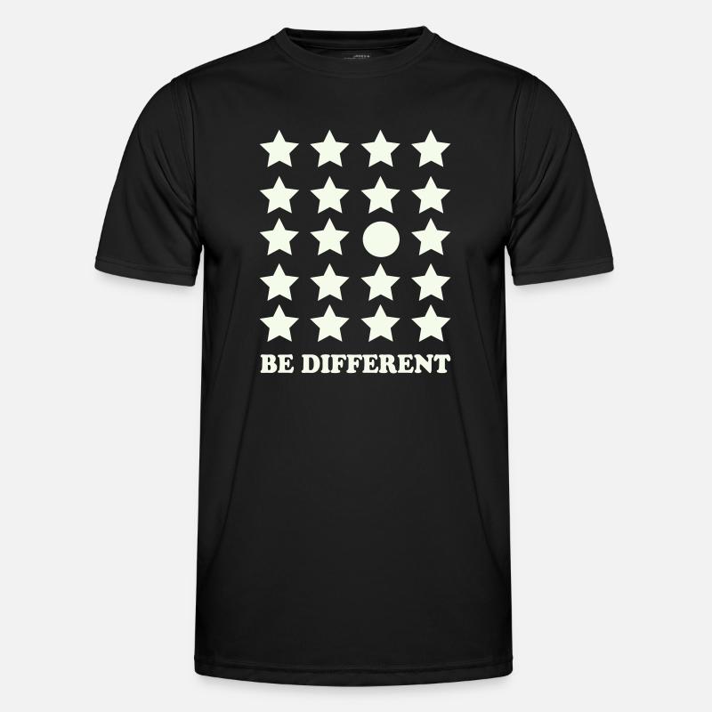 Be Different Sternenraster Kreis - Männer Funktions-T-Shirt - Schwarz