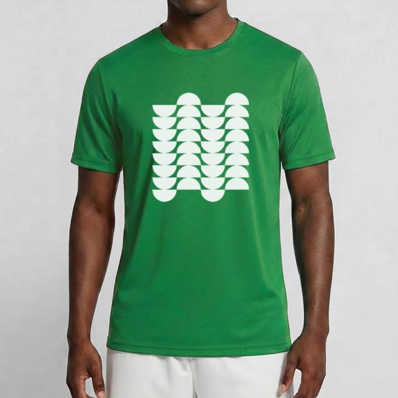 Wavegrid Half-Circle Pattern Men's Functional T-Shirt