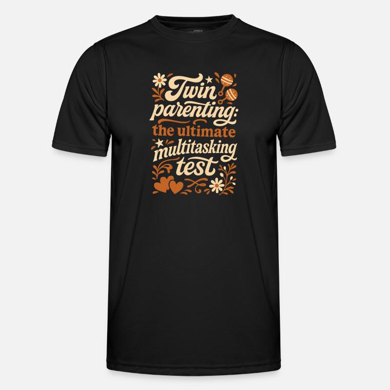 Zwillingseltern | Multitasking Test - Männer Funktions-T-Shirt - Schwarz