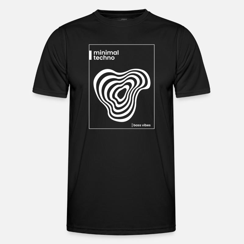 Minimal Techno Abstract Vibe - Men's Functional T-Shirt - black