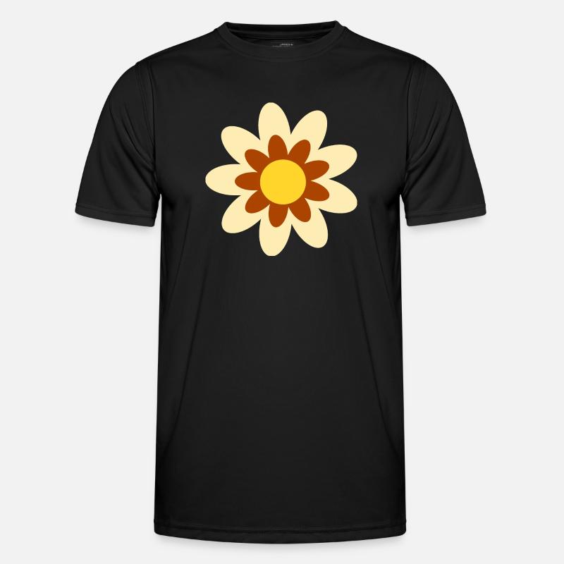 70s Flower Pattern Hippie Gift - Men's Functional T-Shirt - black