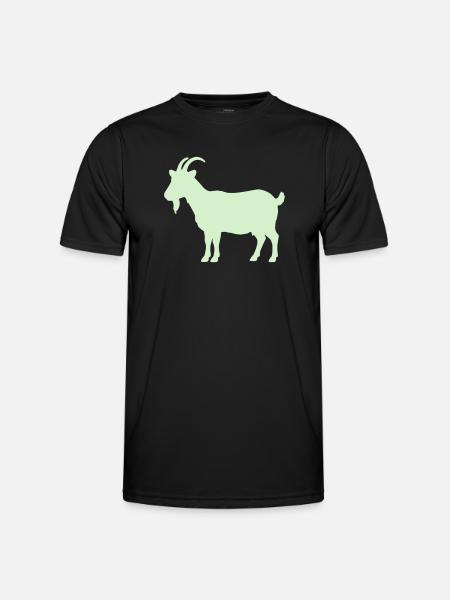 Mintgrüne Ziegen-Silhouette - Männer Funktions-T-Shirt - Schwarz