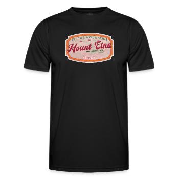 Mount Etna Italian Ski Badge - Men's Functional T-Shirt - black - Front - AI Model Male 178 dark (178cm)