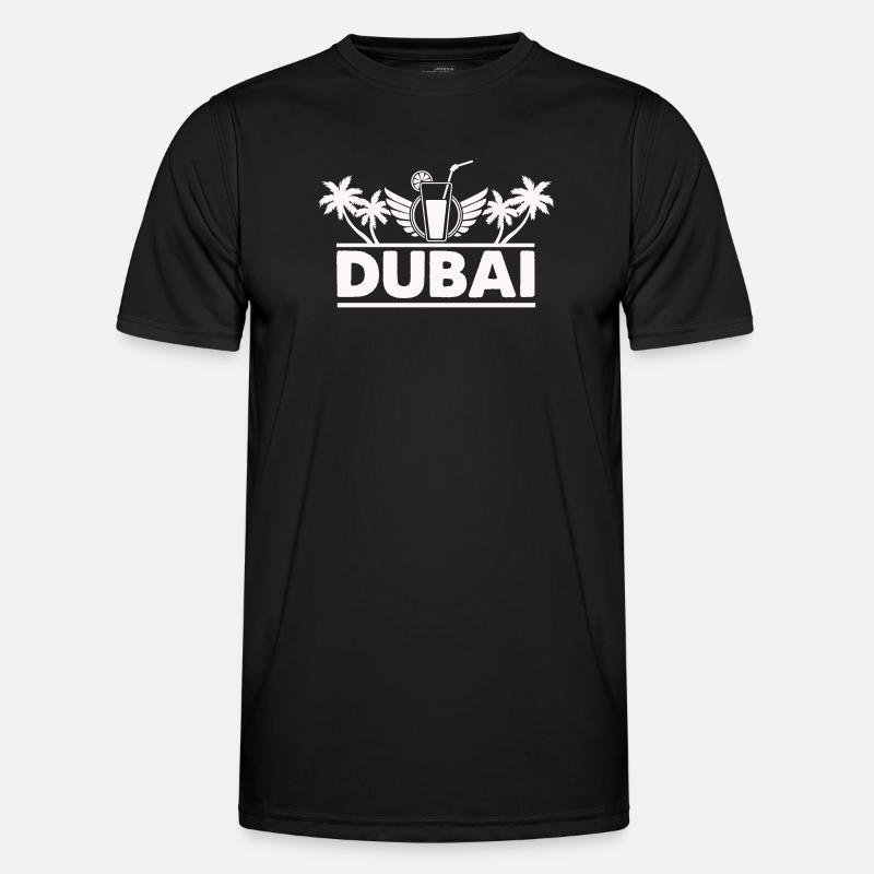 Dubai Palm Trees Drink Logo - Men's Functional T-Shirt - black