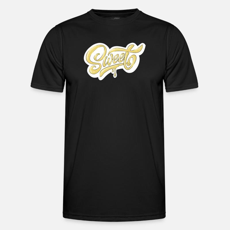 Sweet Script Typography Design - Men's Functional T-Shirt - black