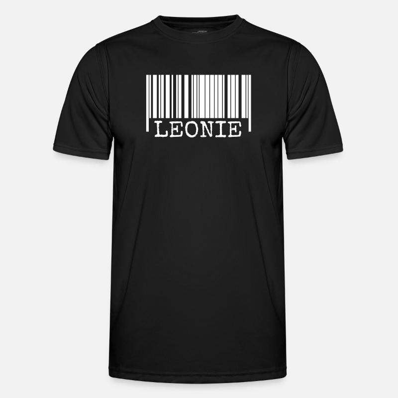 Leonie as a barcode - Men's Functional T-Shirt - black