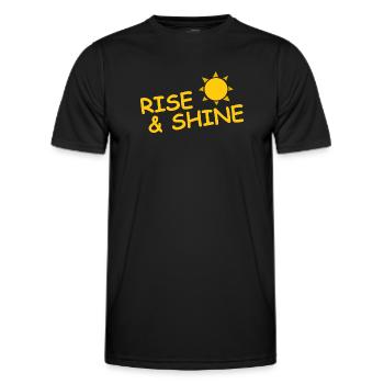 RISE & SHINE - Men's Functional T-Shirt - black - Front - AI Model Male 178 dark (178cm)