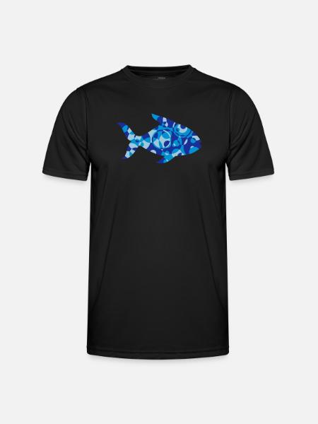 Fisk former og mønstre - Funktionsshirt til herrer - sort