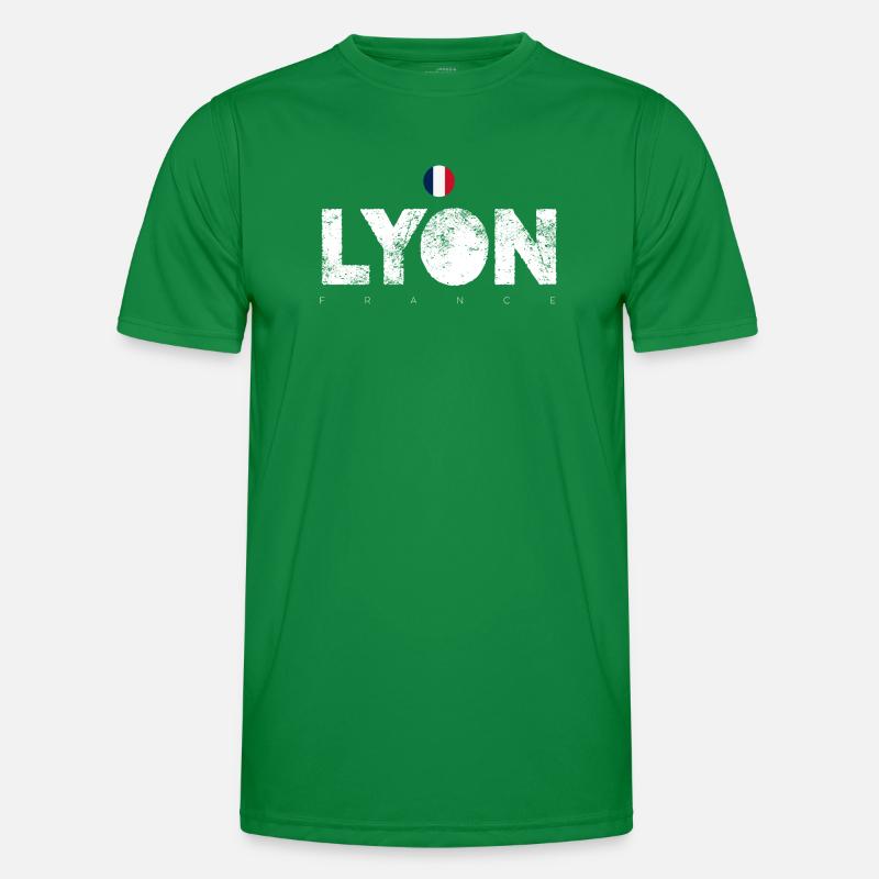 Texte en gras de Lyon avec drapeau français T-shirt sport Homme