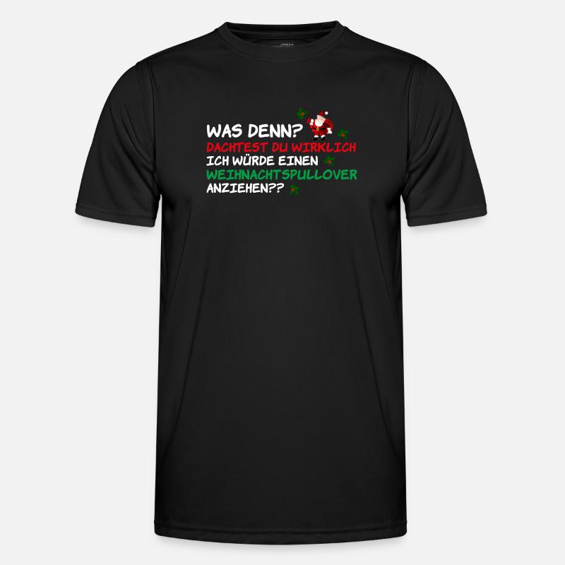 Weihnachtspullover Weihnachtsmann Weihnachten - Männer Funktions-T-Shirt - Schwarz