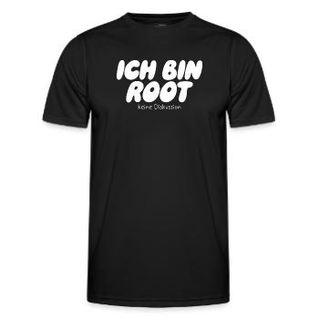 Ich bin Root – Keine Diskussion - Männer Funktions-T-Shirt - Schwarz - Vorne - AI Model Male 178 dark (178cm)