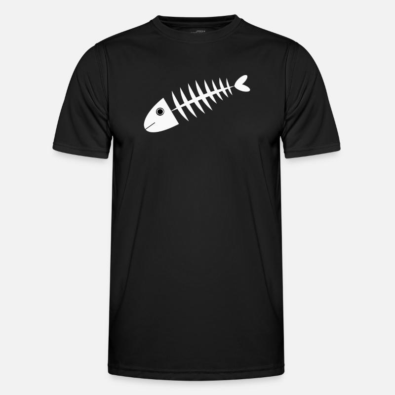 Fish White Herringbone Gift Angler - Men's Functional T-Shirt - black