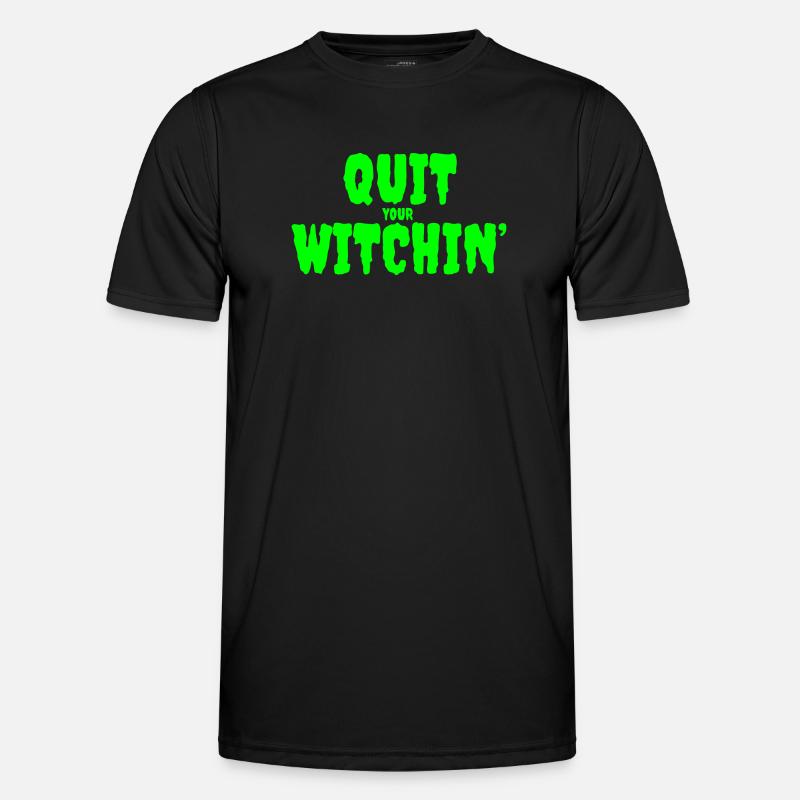 Spooky Green Witching Quit Design - Men's Functional T-Shirt - black