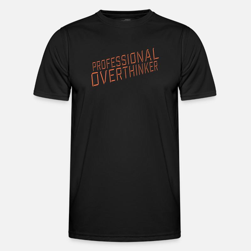 Professional Overthinker Funny Brooding Anxiety Logo - Men's Functional T-Shirt - black