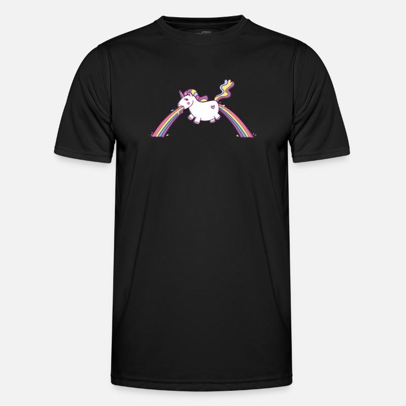 Kotzendes Einhorn, Regenbogen Kotze Männer Funktions-T-Shirt