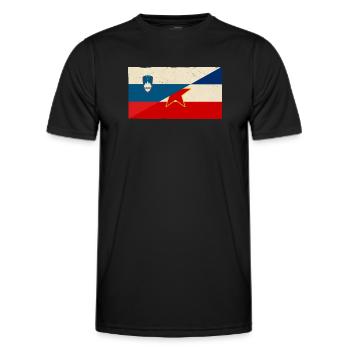 Slovenia and Yugoslavia vintage flag - Men's Functional T-Shirt - black - Front - AI Model Male 178 dark (178cm)