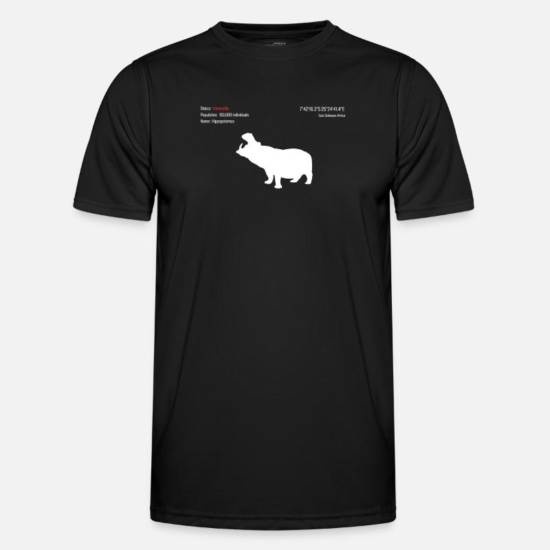 Nilpferd - Männer Funktions-T-Shirt - Schwarz