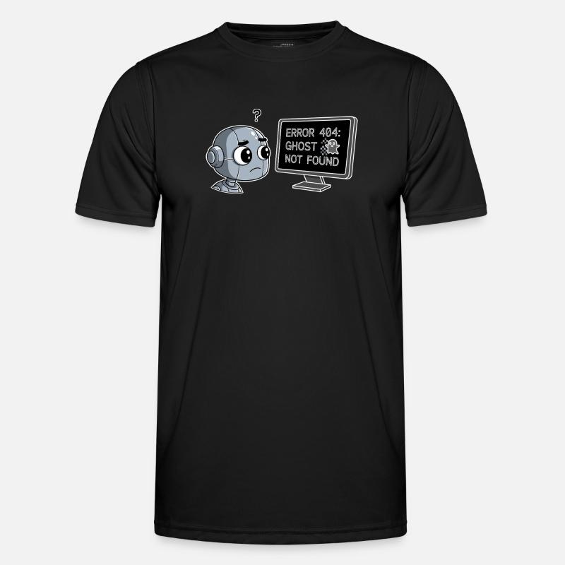 Error 404: Ghost Not Found - Männer Funktions-T-Shirt - Schwarz