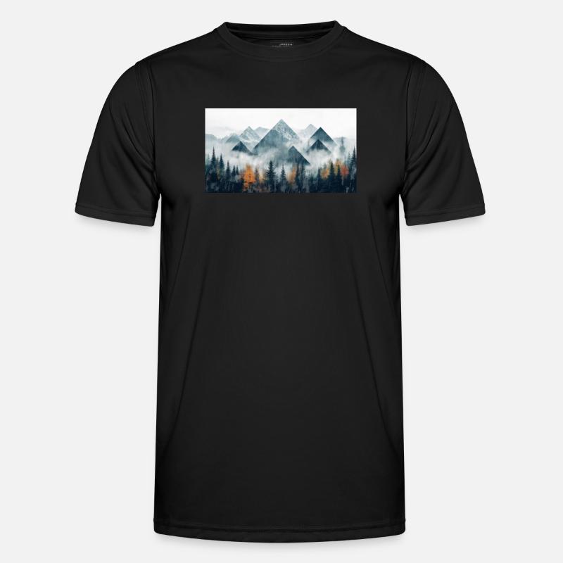 forest mountains - Men's Functional T-Shirt - black