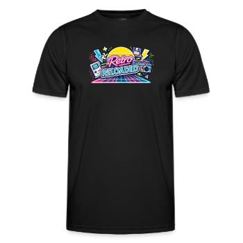 Retro Reloaded Neon Grid - Männer Funktions-T-Shirt - Schwarz - Vorne - AI Model Male 178 dark (178cm)